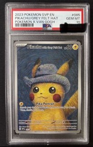 梵高 比卡超  PSA 10 PTCG Pokemon x Van Gogh Pikachu with Grey Felt Hat Card