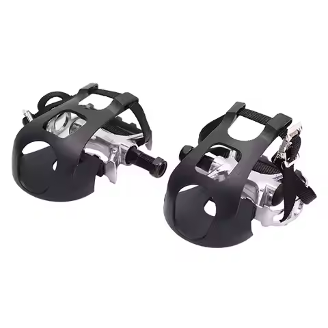 Exercise Bike Pedals with Clips and Straps Lightweight Bike Replacement Parts for Indoor Riding Stat