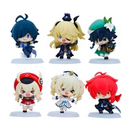 6PCS Genshin Impact Account Battlefield Heroes Theme Series Kawaii PVC Action Figures Toys for Girls