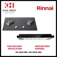 RINNAI RH-S329-PBR SLIMLINE HOOD + RB-7302S-GBS 2 BURNER BUILT-IN HOB BUNDLE