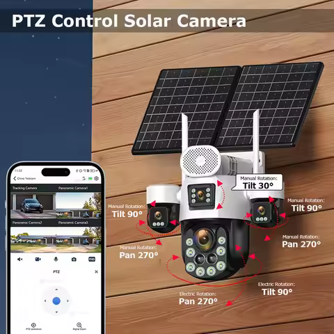 20MP AOV Solar Outdoor Surveillance Camera 4G SIM 7/24 Hours Recording 60X Optical Zoom Auto Track 3