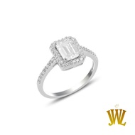 Jewellant - Silver Diamond Attached Baguette Stone Ring, Genuine 925 Silver Women's Ring, Baguette S