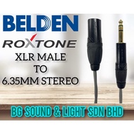 BELDEN ROXTONE XLR MALE TO 6.35MM STEREO CABLE