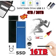Usb3.1 Upgraded SSD Portable External SSD 30TB/4TB High Speed SSD 1TB 4TB Solid Hard Drive Type-C Mobile Hard Disks for Laptops PC