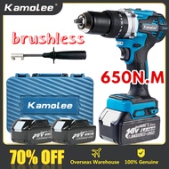 Promosi Harga Rendah Kamolee 13mm Brushless 650N.M Torsi Tinggi 3 In 1 Bor Listrik 8000rpm Bor Listrik Dampak Kecepatan Tinggi