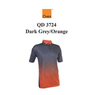 Oren Sport QD3724 Dark Grey/Orange NTMY.os Quick Dry Polo Dri Fit Sublimated Jersey Microfibr Polyes