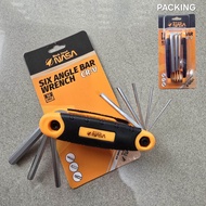 KUNCI L LIPAT RATA SET 8PC NASA BAHAN CHROME VANADIUM SATIN ALAT PERKAKAS MURAH BERKUALITAS 7674