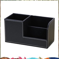 Leather Desk Organizer,Office Supplies Holder Desktop Stationery Storage Box for Business Card, Pen,