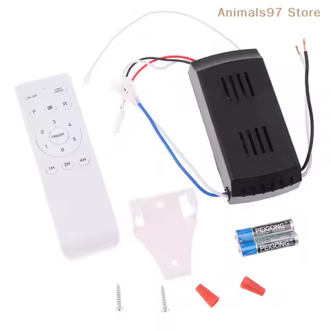1 Set Universal Ceiling Fan Remote Control Kit Replacement 6-Speed Remote Receiver Controller For Ho