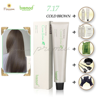 10Pcs Bremod Premium Series Cocoa Butter Hair Color Dye 7.17 Cold Brown Set