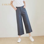 Eyouth High-Waisted Wide-Leg Twill Pants – 1086
