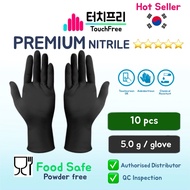 Food Safe Premium Touch Free Nitrile Gloves 5 g BlackDisposable, Non-latex, powder-free kitchen cooking gloves, durable