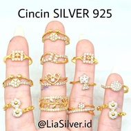 SILVER Kuning Cincin Lapis Emas 925 Perak -
