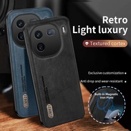 Leather Casing For vivo iQOO 12 Pro iQOO12 Pro iQOO12Pro Phone Case Luxury Car Magnetic Holder Skin 