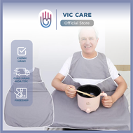 Yếm ăn cao cấp Vic Care có túi hứng thức ăn chống thấm nước giữ áo quần sạch sẽ an toàn tiện dụng vớ