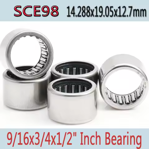 SCE98 9/16x3/4x1/2" Inch ( 5 PCS ) Drawn Cup needle Roller Bearings 14.288x19.05x12.7mm B98 BA98Z SC