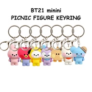 [BT21] minini Picnic Figure Keyring (COOKY, TATA, CHIMMY, MANG, SHOOKY, RJ, KOYA)