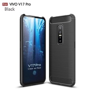 Carristo Vivo V17 Pro Back Case Cover Carbon Fiber Brushed TPU Silicone Soft Casing Phone Mobile Hou