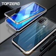 TOPZERO Ốp Bảo Vệ Toàn Diện Hấp Thụ Từ Tính 360 ° Cho OPPO A53 Ốp Kính Cường Lực Giảm Chấn Hai Mặt B