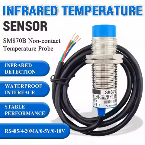 Infrared Ray Temperature Measuring Sensor Probe Module 0-200°C 8-14um Industrial Non-contact Optical