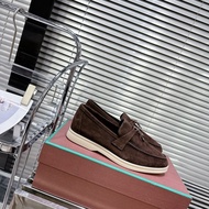 ASO4 Italy * LP Genuine Leather Loafers Deerskin Lazy Men's Shoes Women's Size Flat Driving Shoes Co