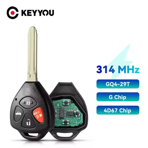 KEYYOU 1PCS GQ4-29T 314MHz ID67 Remote Key For Toyota Corolla 2010 2011 2012 2013 Transponder 4D67/G