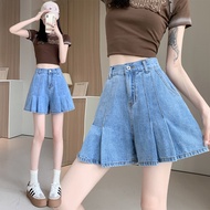 Chubby Meiyi Plus Size Jeans Medium Shorts Hot Pants M-6XL Summer High Waist Wide Leg Slimmer Look D