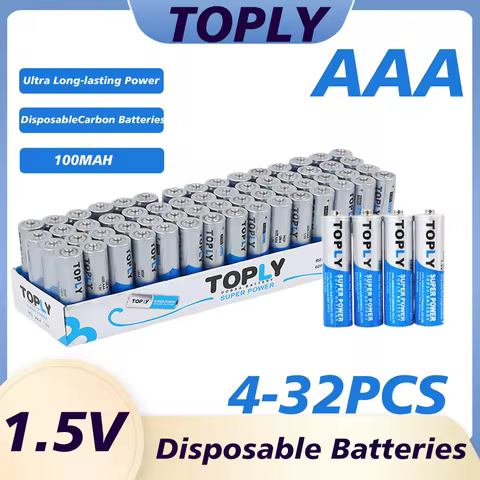1.5V AAA Carbon Zinc Batteries Heavy Duty Economical Battery Pack 4-32 Pcs for Household Electronic 