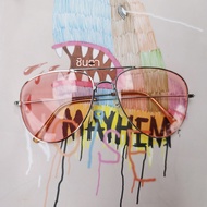 แว่นกันแดด แว่นตาวินเทจ เก่าเก็บยุค 90s Vintage Pink กรอบทรงตี๋ใหญ่ กรอบสีเงิน เลนส์สีชมพู วินเทจแท้