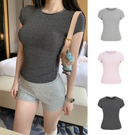 MOSES QUEEN Women's Striped T-Shirt - Summer Slim-Fit Short Sleeve with Standard Shoulder Fit