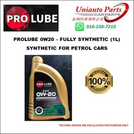 [SABAH] PROLUBE PROFESSIONAL 0W20 FULLY SYNTHETIC ENGINE OIL FOR PETROL CARS (1L)