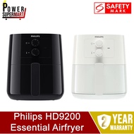 Philips HD9200 Air Fryer. Available in White (HD9200/11) and Black (HD9200/91). Up to 90% Less Fat. 2 Years Wty.