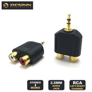 3.5mm Stereo Audio Jack to 2 RCA Male to Female Adapter Audio Splitter Adapter Dual RCA Jack Adapter