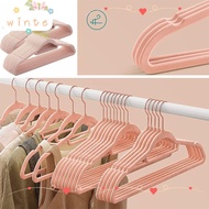 WINTE 5PCS Velvet Hangers Black Non-slip Save Space Adult Hanger