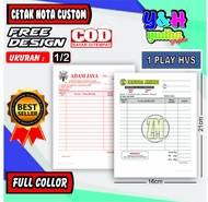 Nota Costum 1/2 1 Ply (isi 50 lembar) / Nota Nama Toko Sendiri / Nota Pembayaran / Invoice / Nota Ta