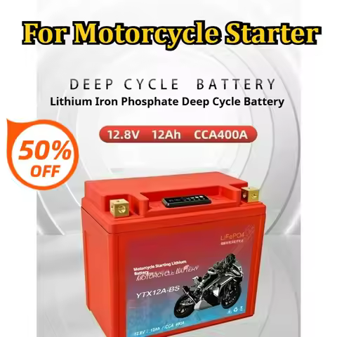 12V 5Ah 7Ah 9Ah High Discharge Rate LiFePO4 for Motorcycle Starter Battery Built-in BMS Motor Starti
