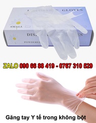 [Hộp 50 cái] Găng tay Y tế trong không bột Disposable Gloves - Bao tay y tế trong không bột - Găng t