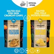 [Bundle of 6] 3 x Salted Egg Fish Skin &amp; 3 x Salted Egg Potato Ridges Potato Chips