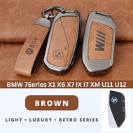 π²πΎ Classic Retro Metal & Leather BMW Car Key Cover Full-Covered Design for BMW 7 Series X1 X6 X7 iX