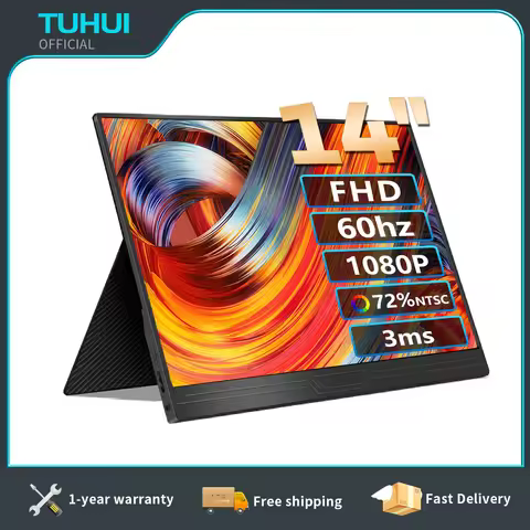 TUHUI 14inch 15.6inch Portable Monitor Home Office Usb Type C Mini-HDMI 1080P FHD IPS Gaming Screen