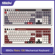 8Bitdo Retro 108 Mechanical Keyboard Bluetooth 2.4G USB-C Game Keyboard,Dual Programmable Buttons Fo