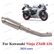For KAWASAKI Ninja ZX6R 636 2024 Years Motorcycle Exhaust Slip On Escape ZX6R Exhaust Muffler