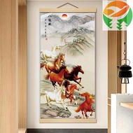 Ra3 Ornamental Paintings (Printing) M14 Eight Horses Picture Horses Picture Horses to Success Scroll