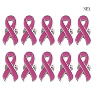 NEX 10Pcs lot Breast Cancers Awareness Lapel Buttons Badge Pink Ribbon Designed Brooches Pin Women J