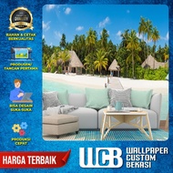 Wallpaper Dinding Custom 3D Premium - Tema Pemandangan Sawah &amp; Hutan