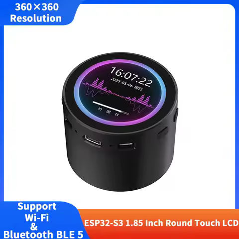 ESP32-S3 1.85 Inch Round Touch LCD Development Board 360×360 Speaker Box Support Wi-Fi & Bluetooth B