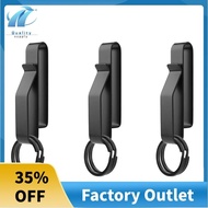 3PCS Heavy Duty Belt Key Holder with 6Pcs Metal Key Rings, Stainless Steel Black Men Keychain Tactical Key Holder Clip