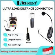 RICHMENT Wireless Microphone Headset 2 In 1 2.4G Wireless Mic System 164ft(50M) Headset and Handheld