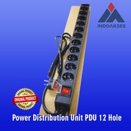 Power Distribution Unit PDU 12 Port Hole Cable Switch ON OFF Rackmount