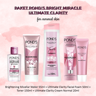 Paket Ponds Bright Miracle Ultimate Clarity 4pcs - Paket Skincare Mencerahkan